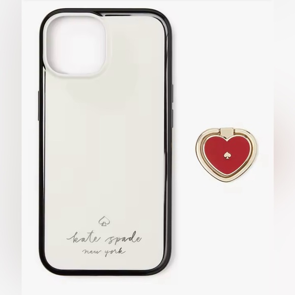 Kate Spade Heart Stability Ring & Phone Case for iPhone 14 PRO - Picture 2 of 3